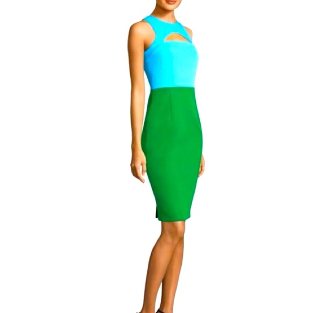 𝅺MILLY Color Block Cutout Mini Dress